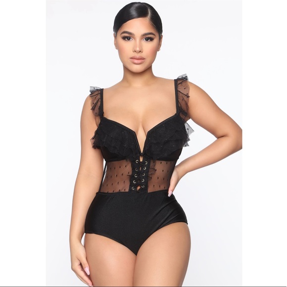 Sweetheart Summer Mesh One Piece Swimsuit - Picture 3 of 4
